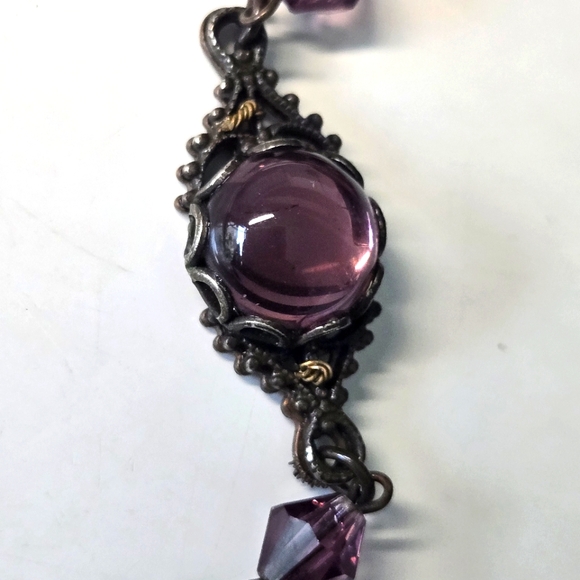 Vintage Authentic Miriam Haskell Necklace - purple gems - Picture 3 of 11